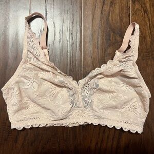 Wacoal Soft Sense Allover Lace Unlined Bralette 810334 Rose Dust Large